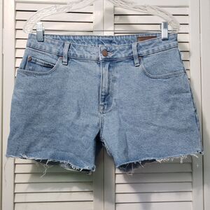 Asos Denim Cut-Off Jean Shorts Women's 32 Mid Rise Light Wash Raw Hem 4" Inseam